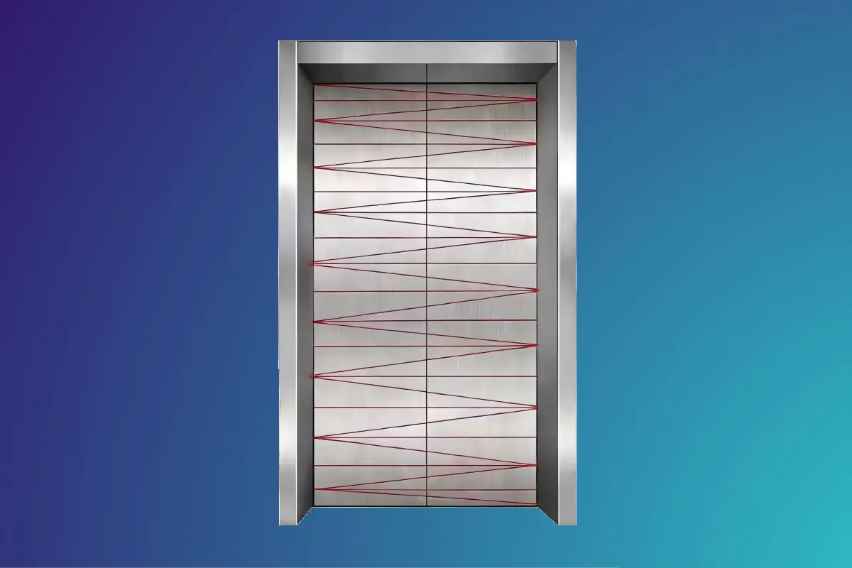 Infrared sensor signals the door to reopen and closing action