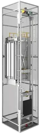 Backpack Traction Home Elevator where shaft space is limited